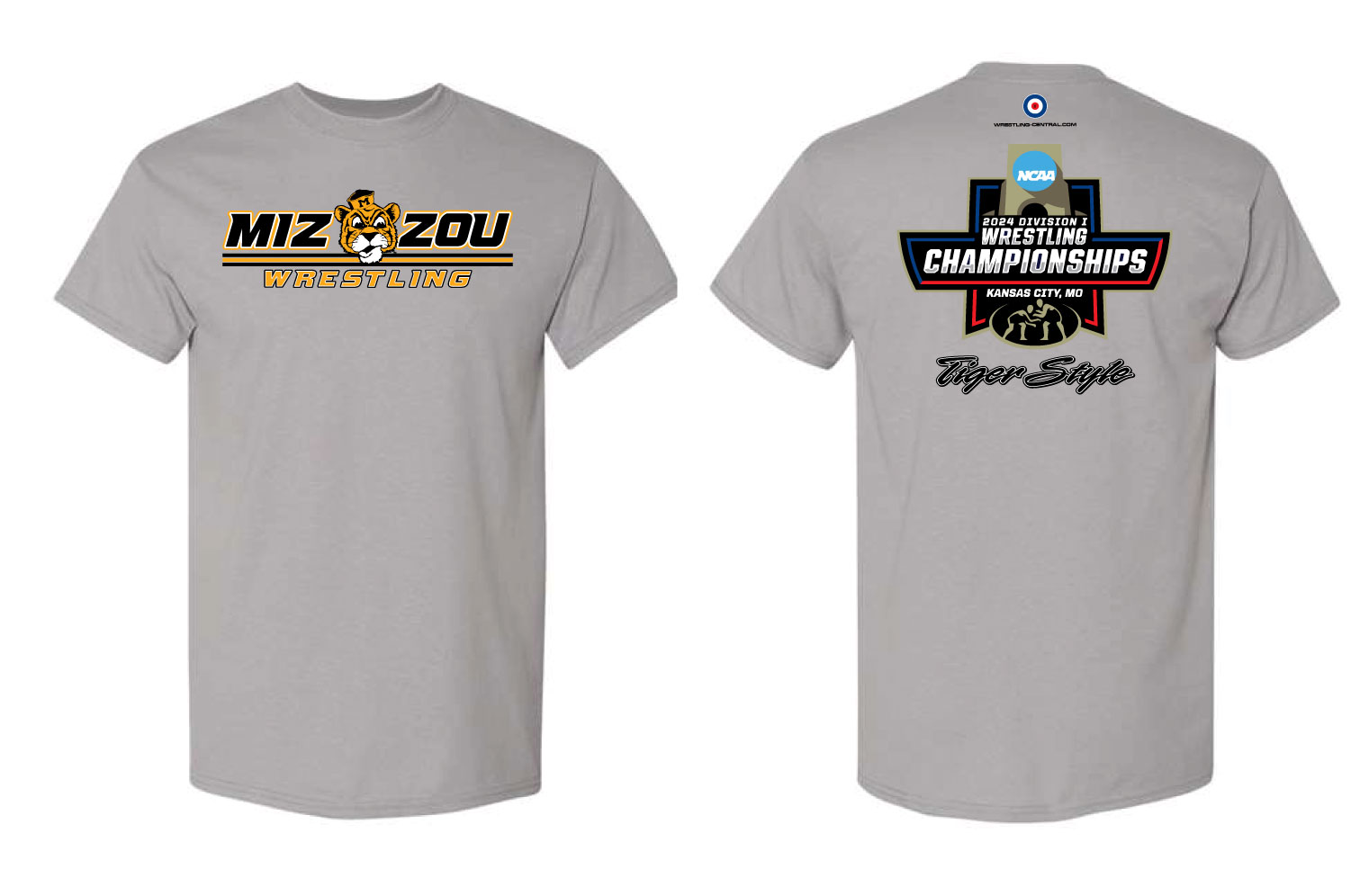 NCAA MIZZOU Wrestling / 2024 KCMO S/S T-Shirt, color: Gravel - Click Image to Close